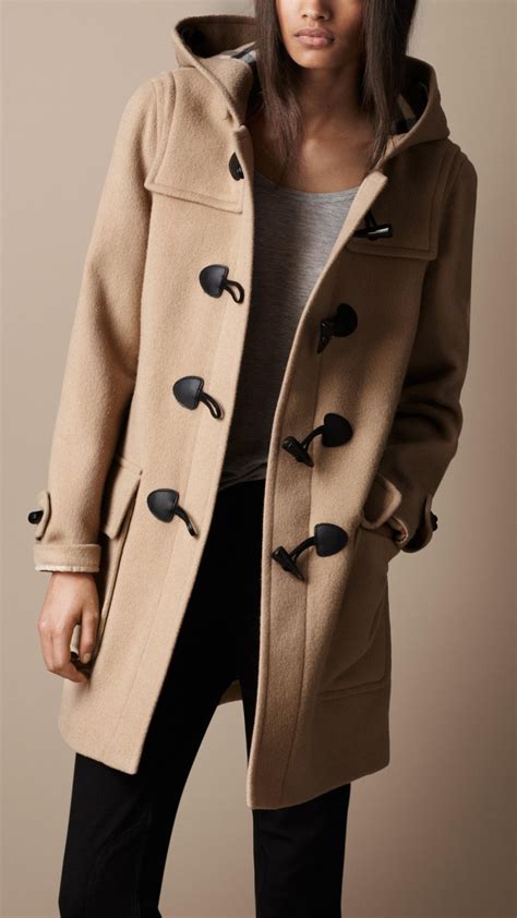 burberry wool duffle coat women's.